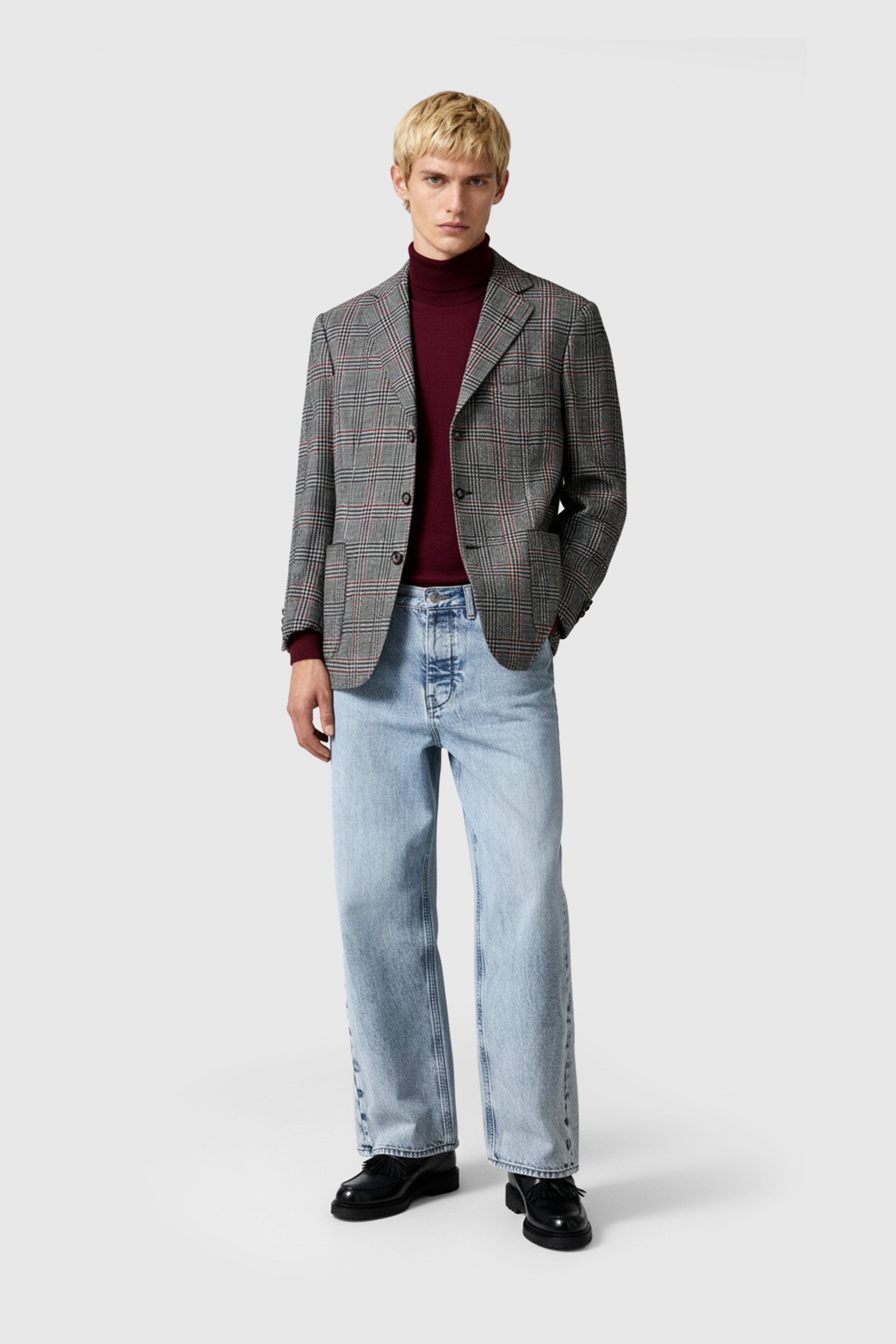 Karierter Cashmere Blazer (Gr. 48)