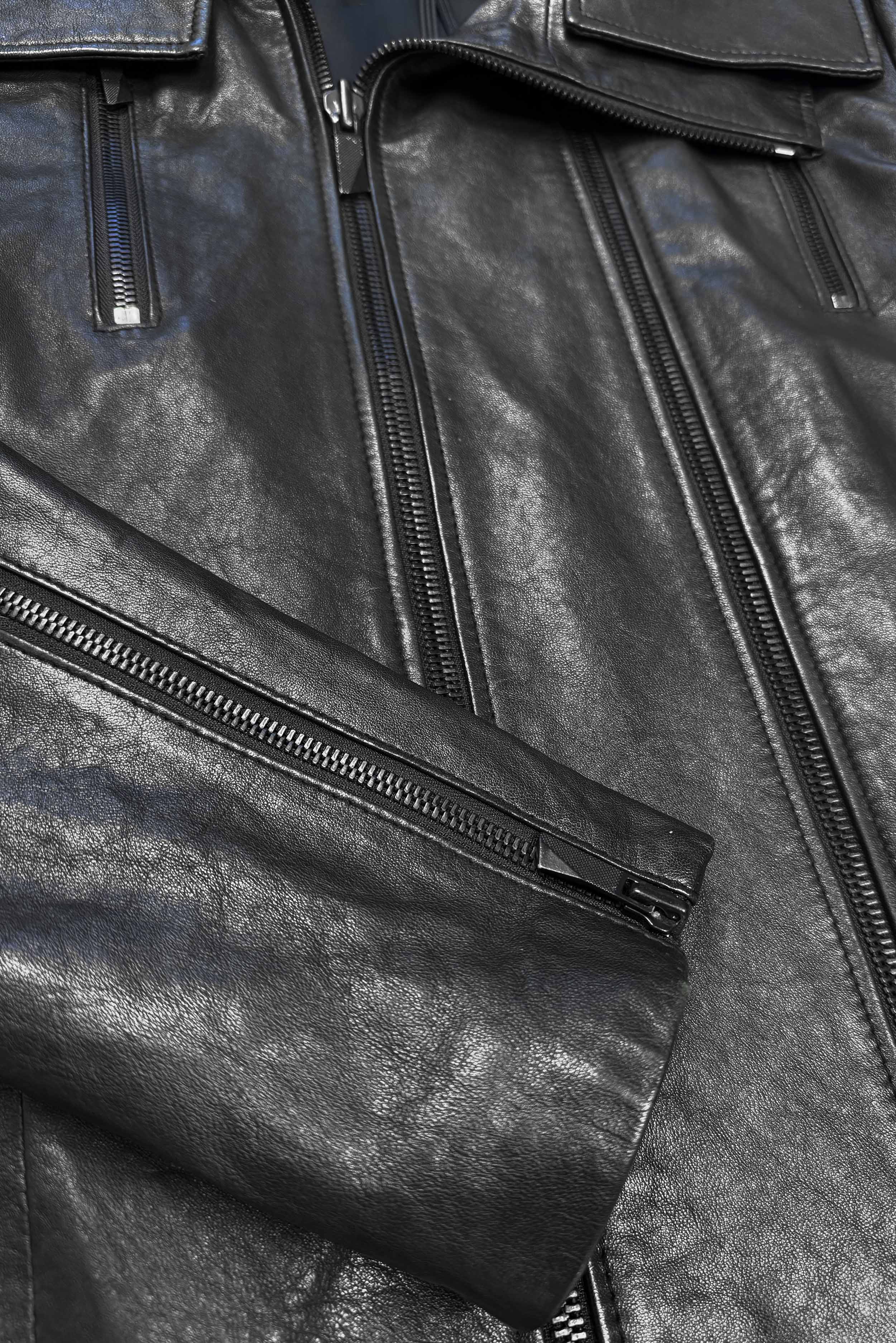 Kurze Biker-Lederjacke (Gr. 46)