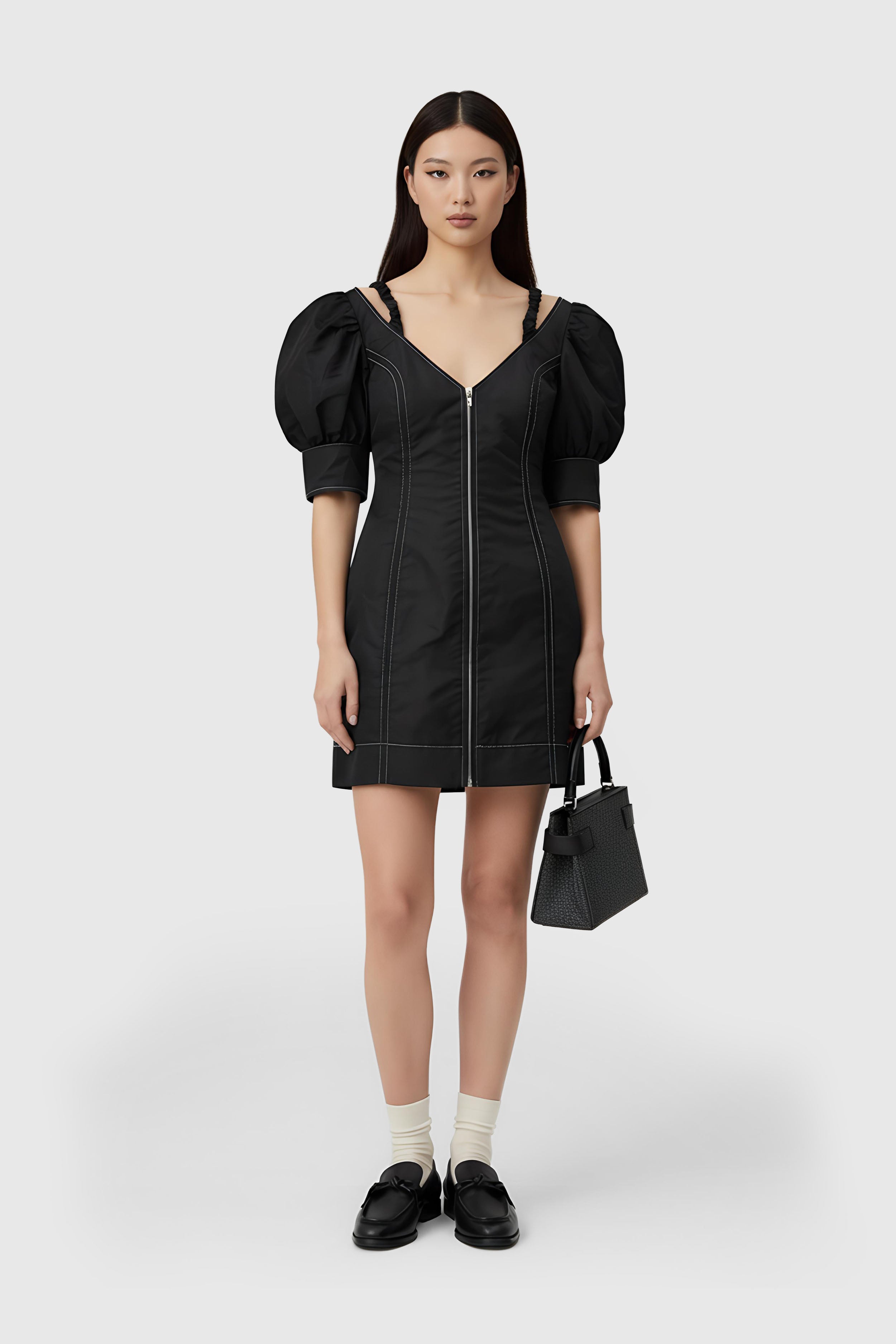 Mini-Kleid mit Statement-Ärmeln (Gr. 34 FR)