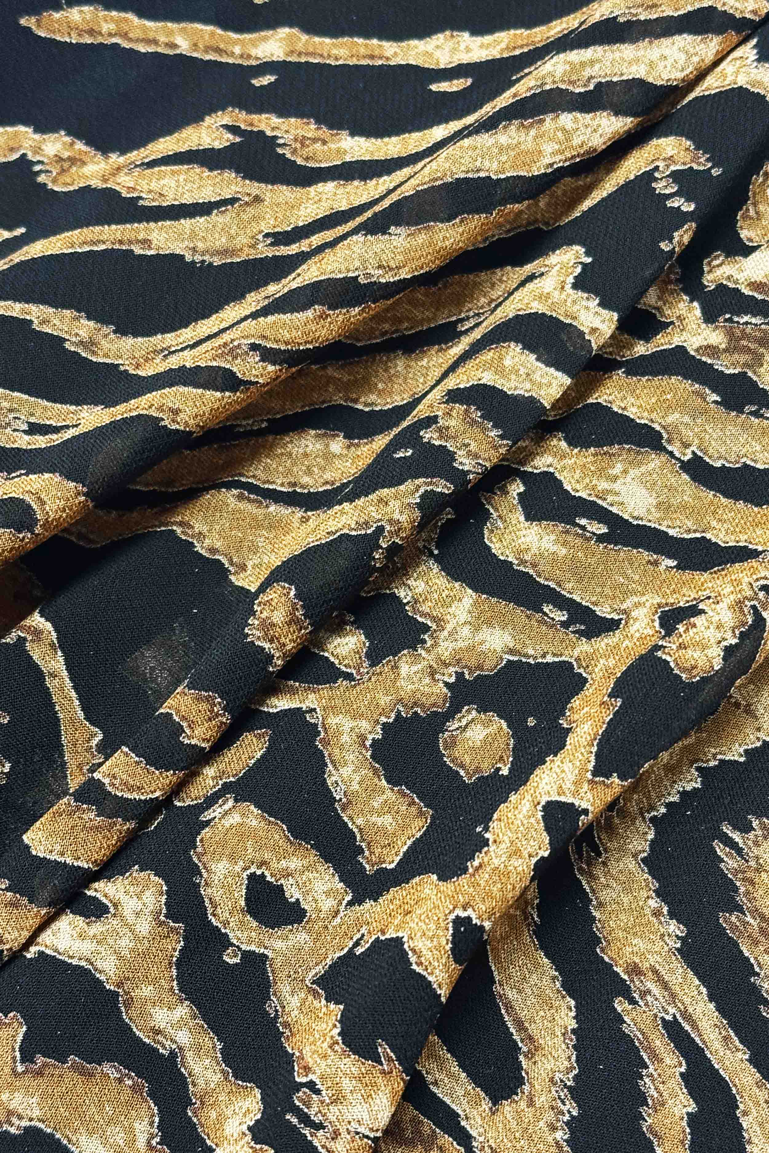 Georgette Mini-Rock mit Tiger-Print (Gr. 40 FR)