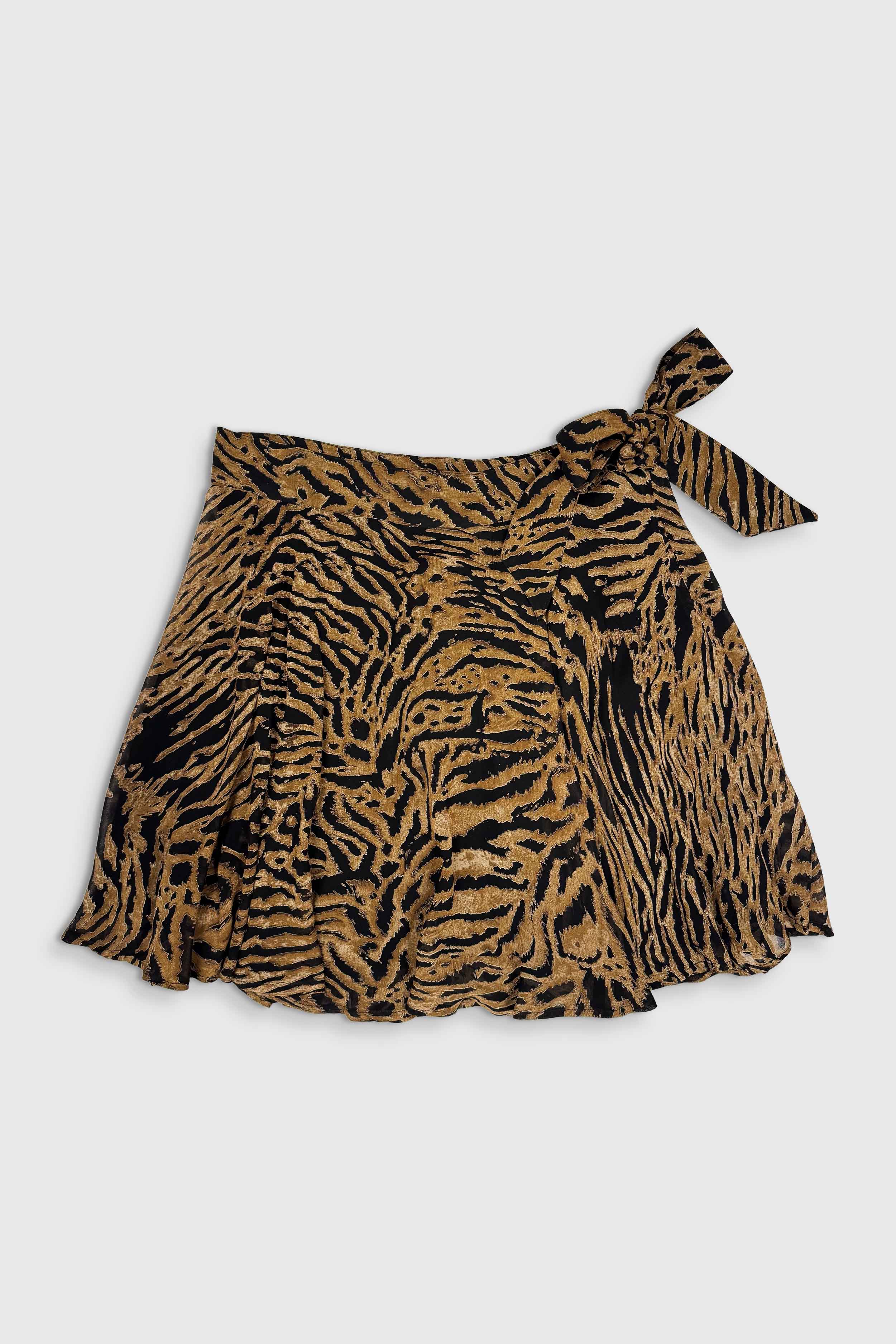 Georgette Mini-Rock mit Tiger-Print (Gr. 40 FR)