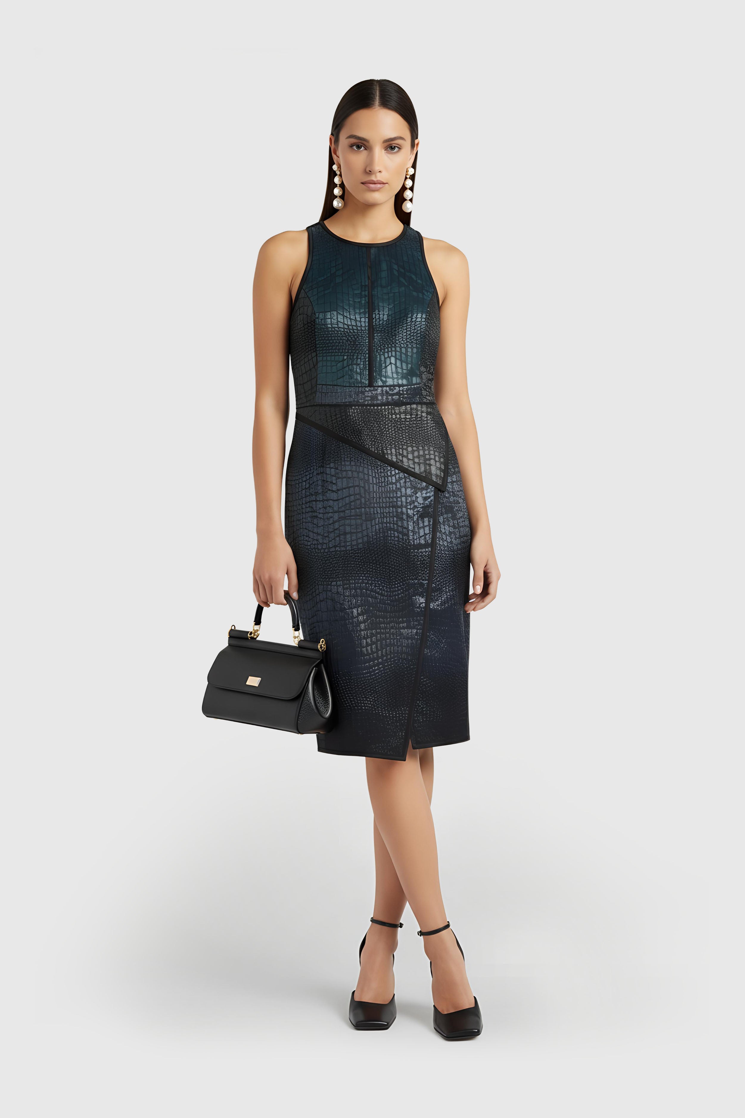 Midi-Kleid mit Metallic Finish (Gr. 38 FR)