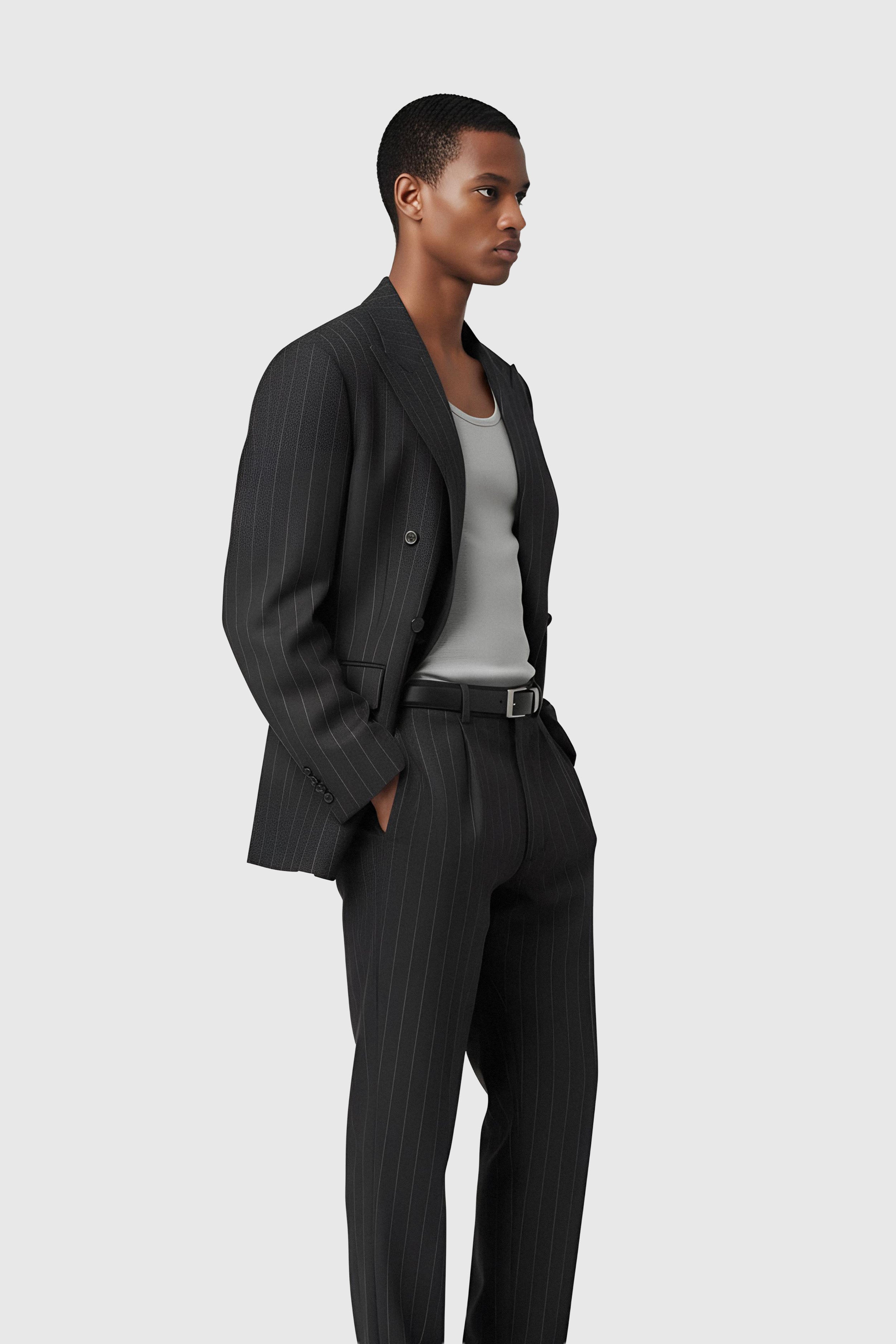 Doppelreihiger Anzug mit Nadelstreifen (Gr. 54)
