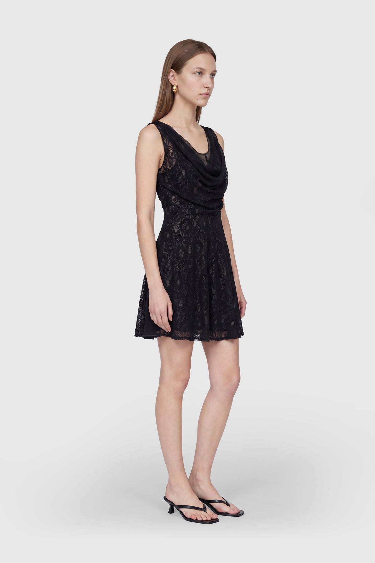Mini-Kleid mit Wasserfallausschnitt