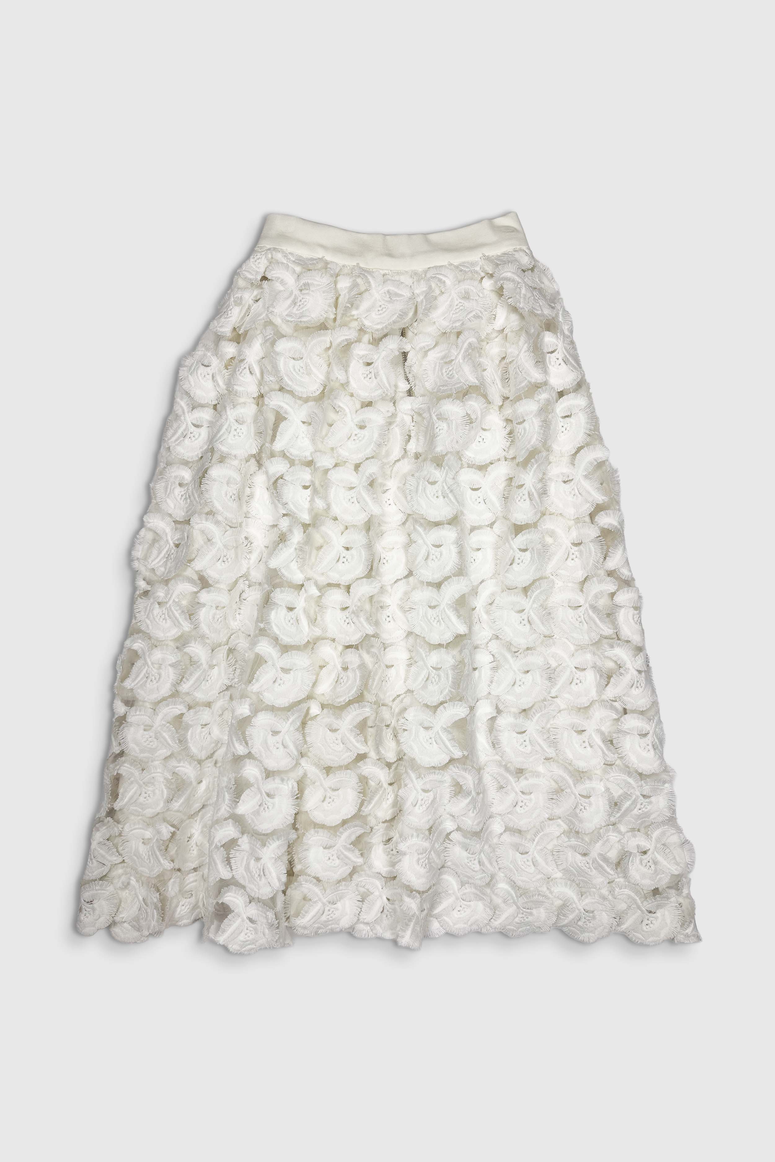 Midi-Rock mit Blumenstickerei (Gr. 34 FR)