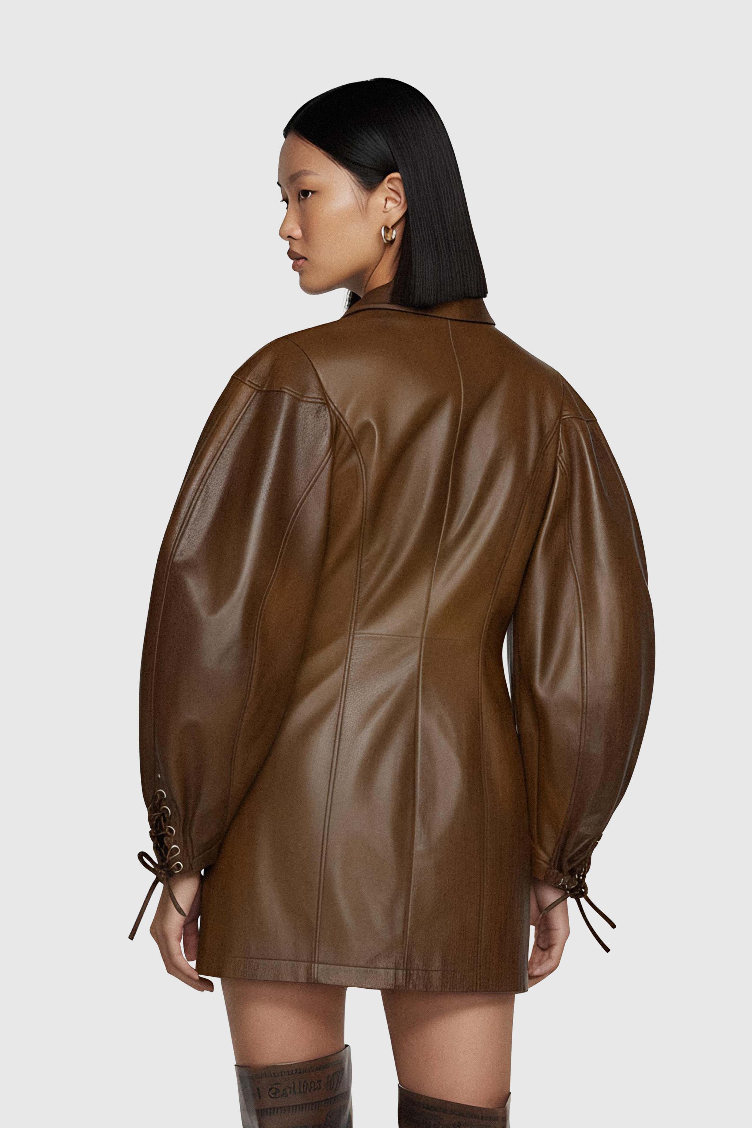 Mini-Dress aus veganem Leder (Gr. 36 FR)