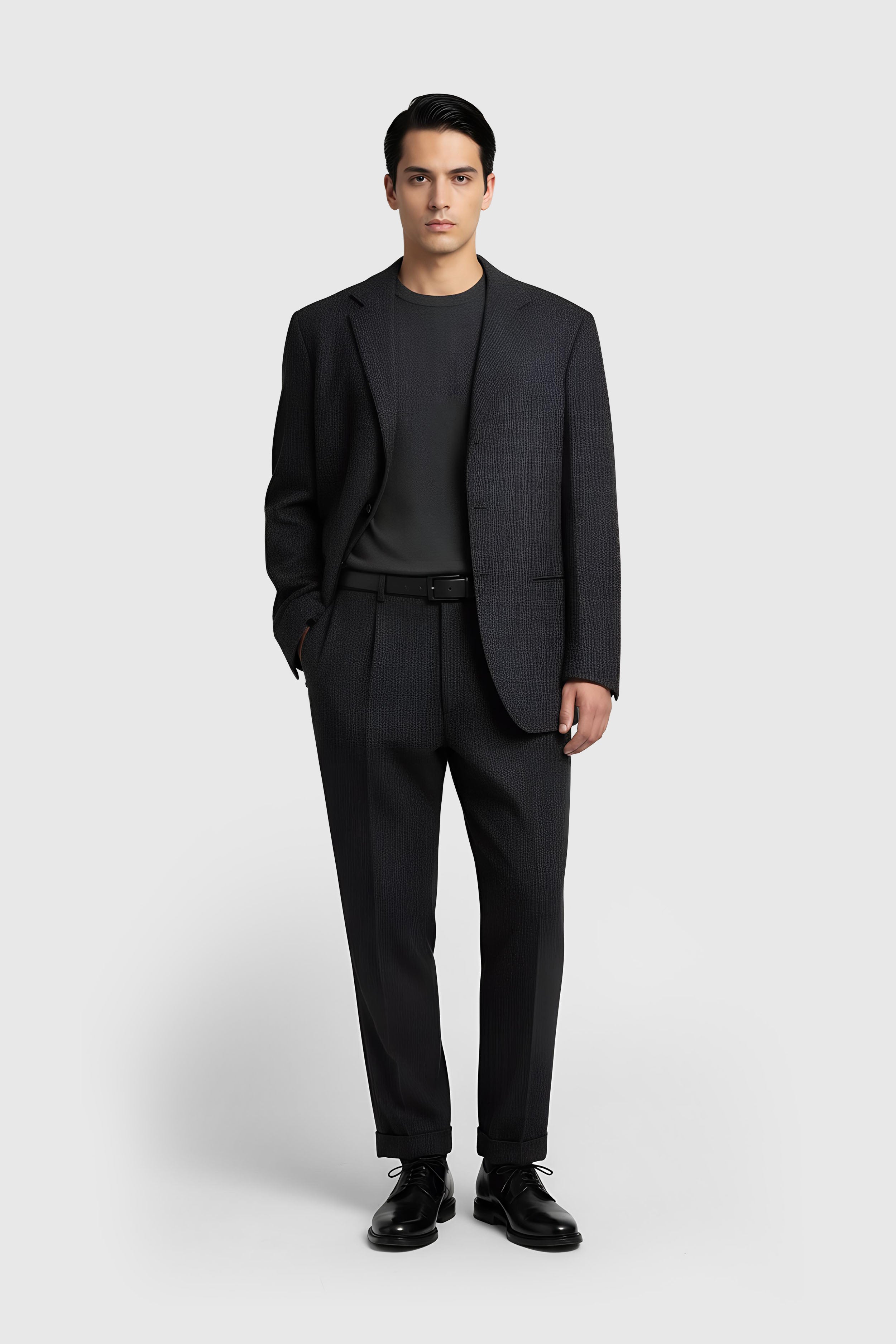 Einreihiger Anzug aus Wolle (Gr. 52)