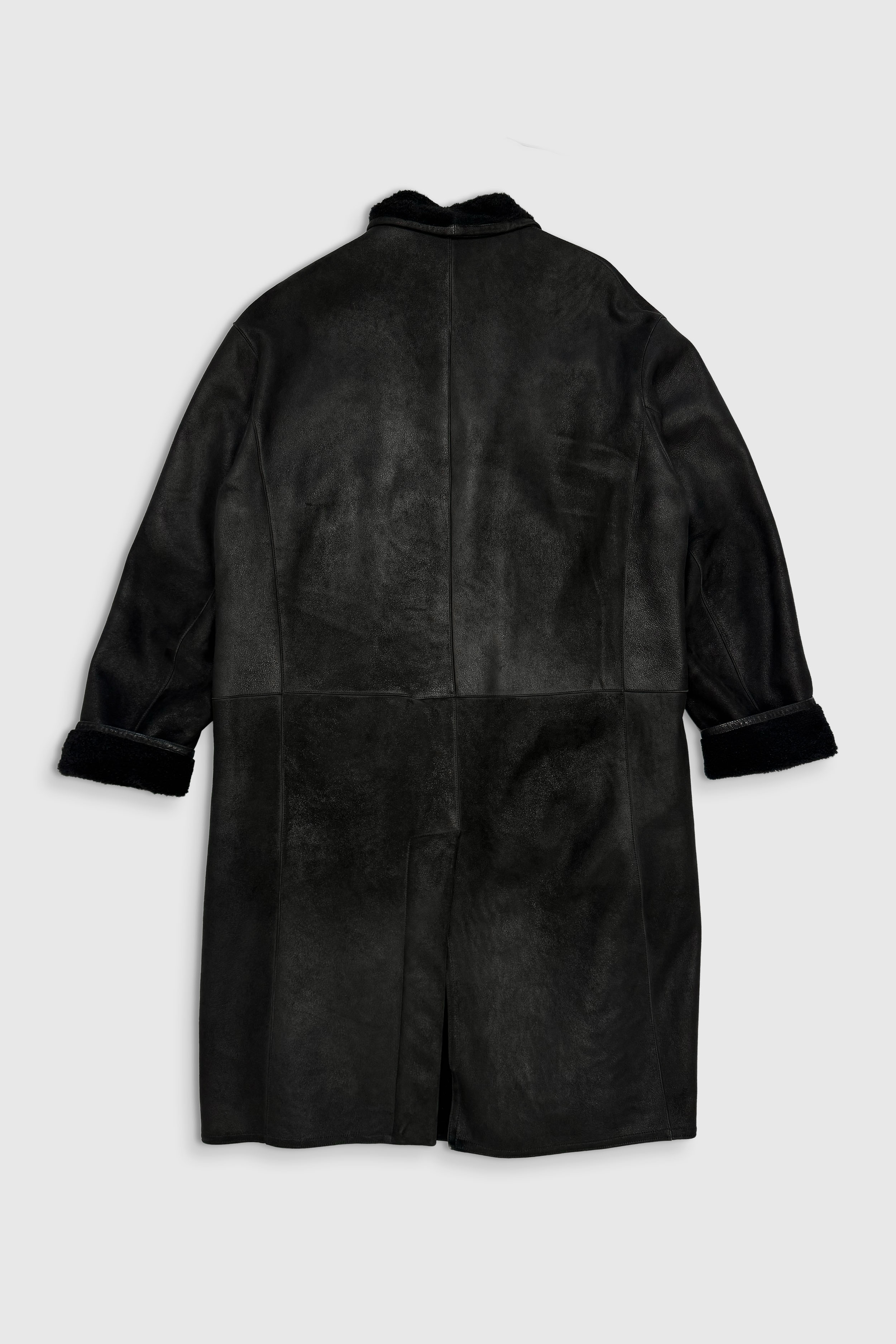 Ledermantel mit Shearling (Gr. 54)