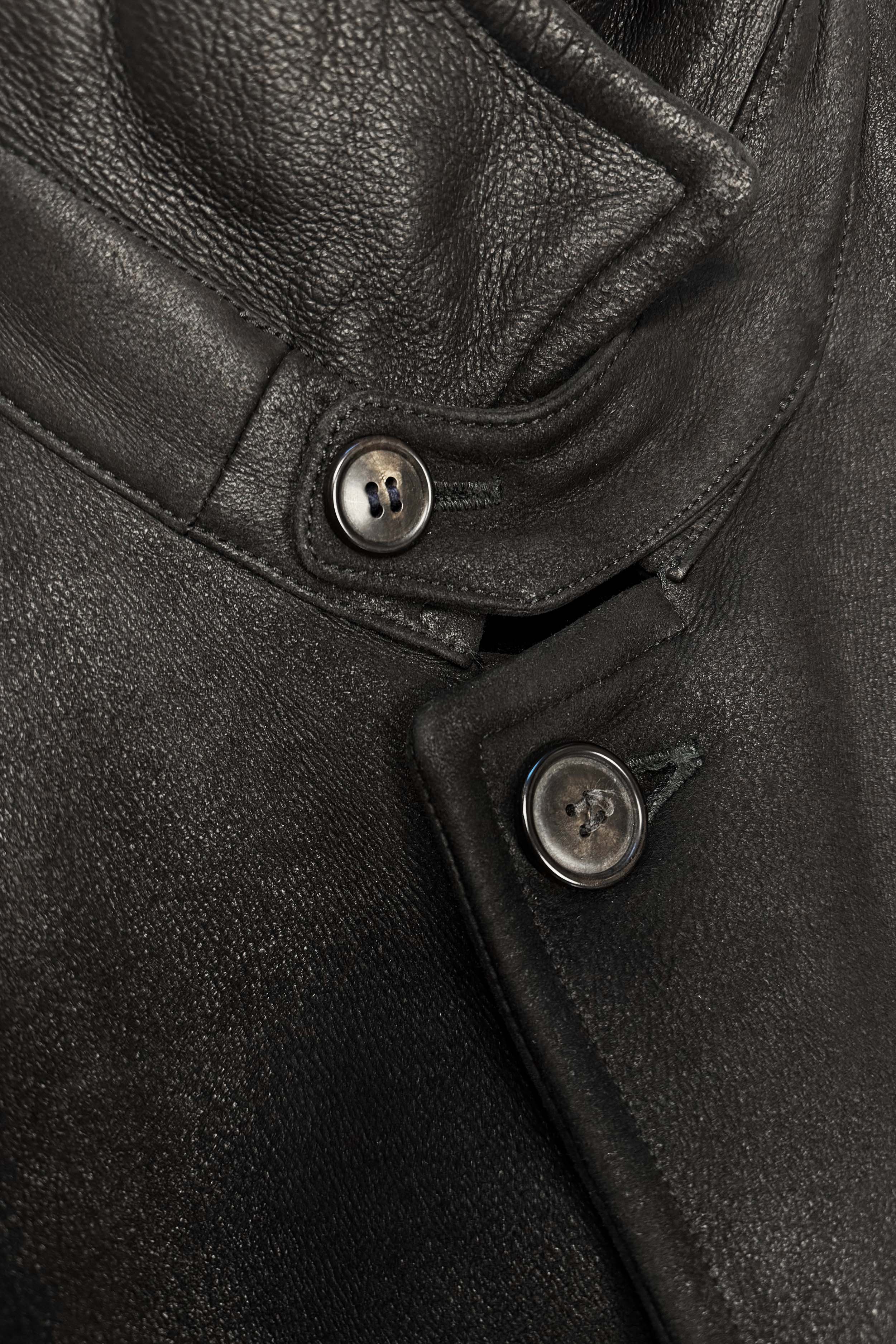 Ledermantel mit Shearling (Gr. 54)