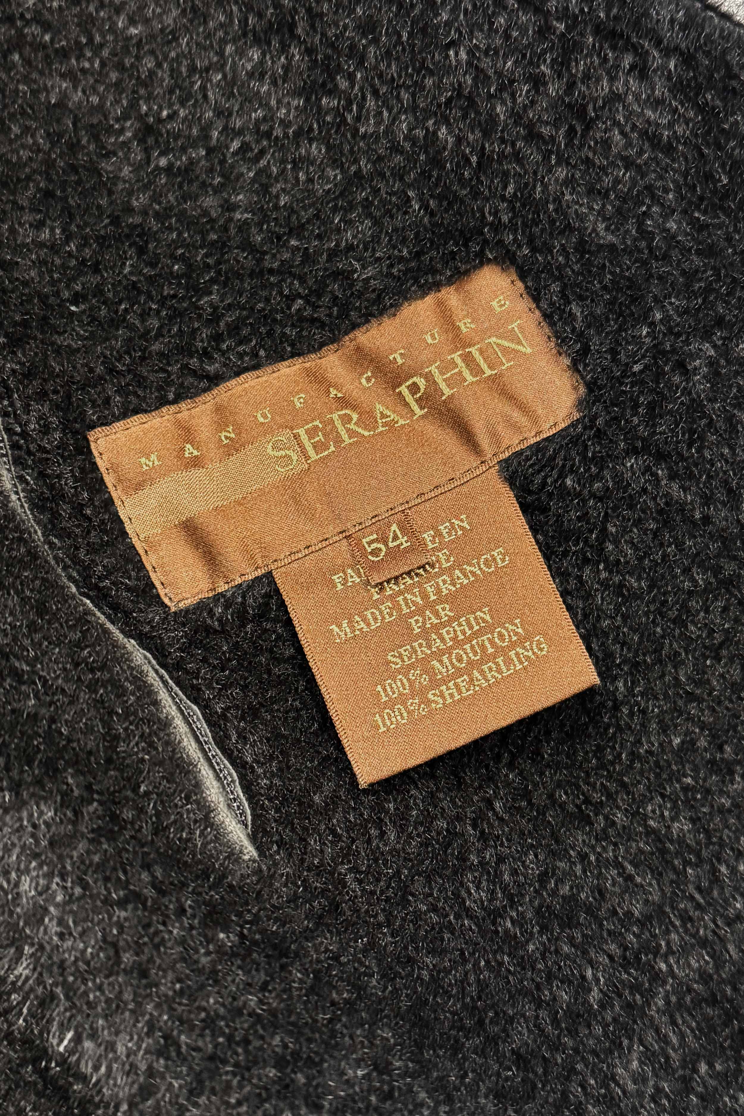 Ledermantel mit Shearling (Gr. 54)