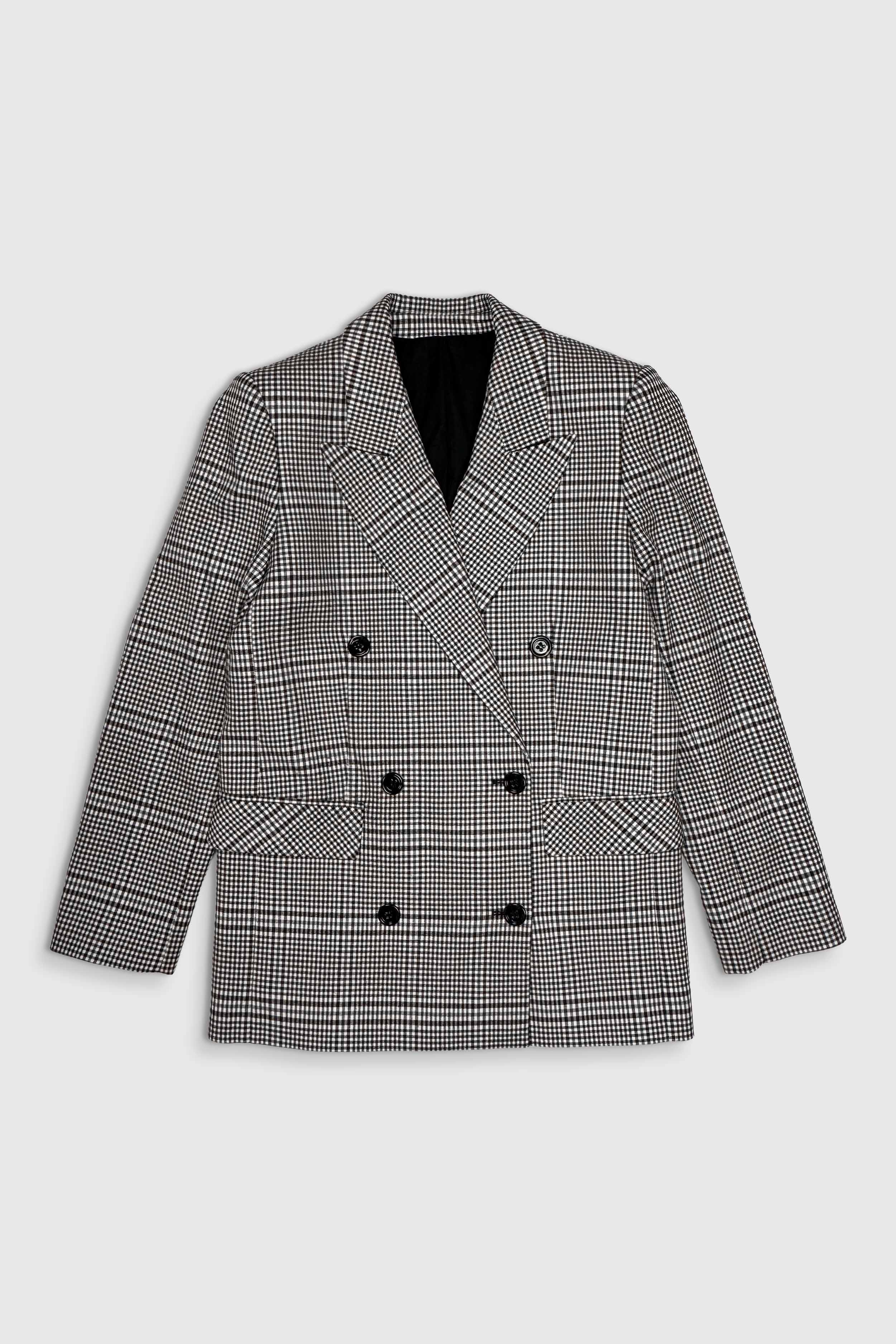 Karierter doppelreihiger Blazer (Gr. 38 FR)