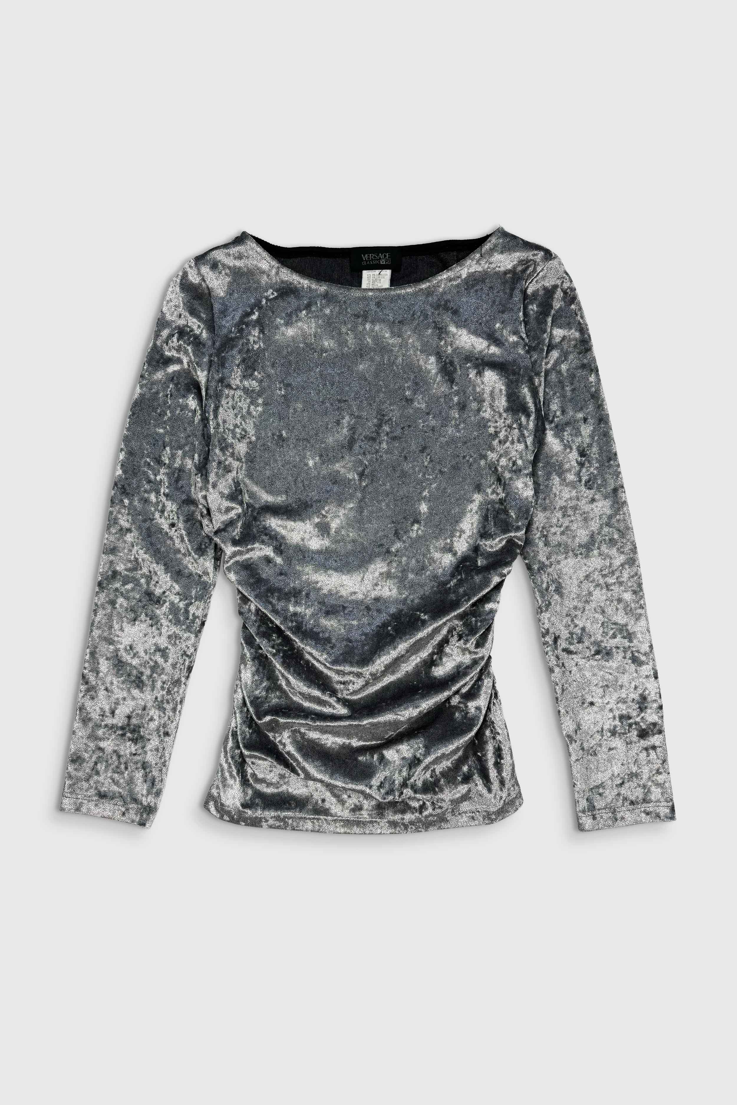 Top in silber mit Raffungen (Gr. 42 IT)