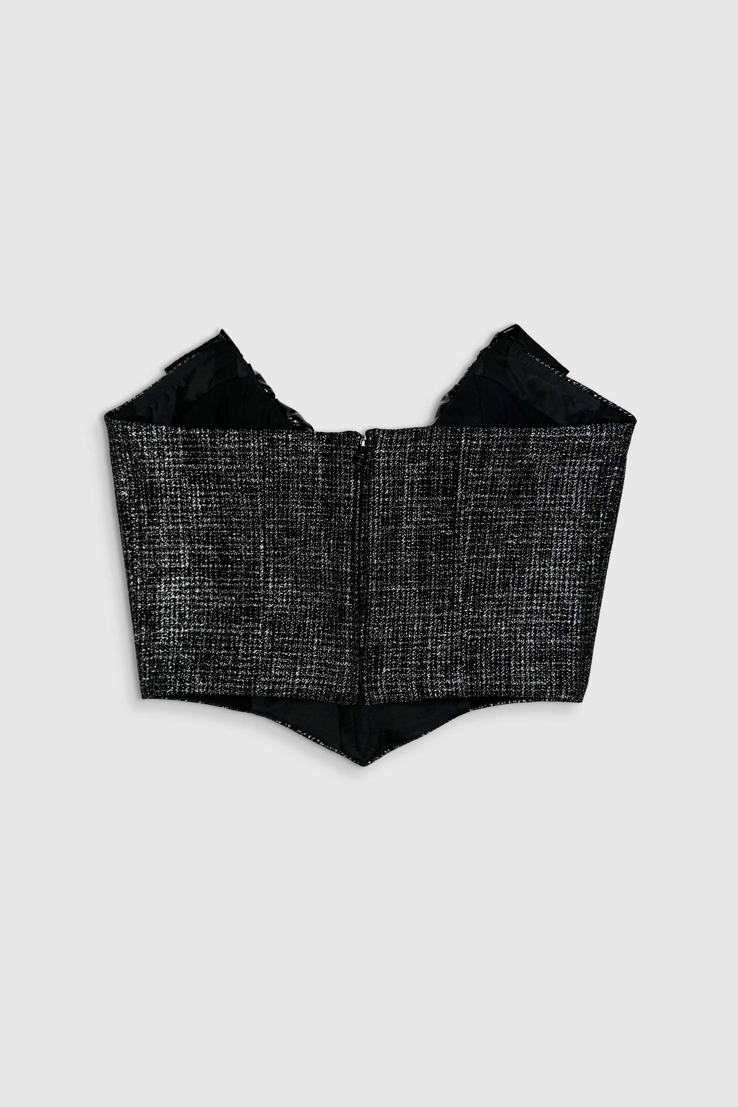 Metallic Bustier mit Schleife (Gr. 38 IT)