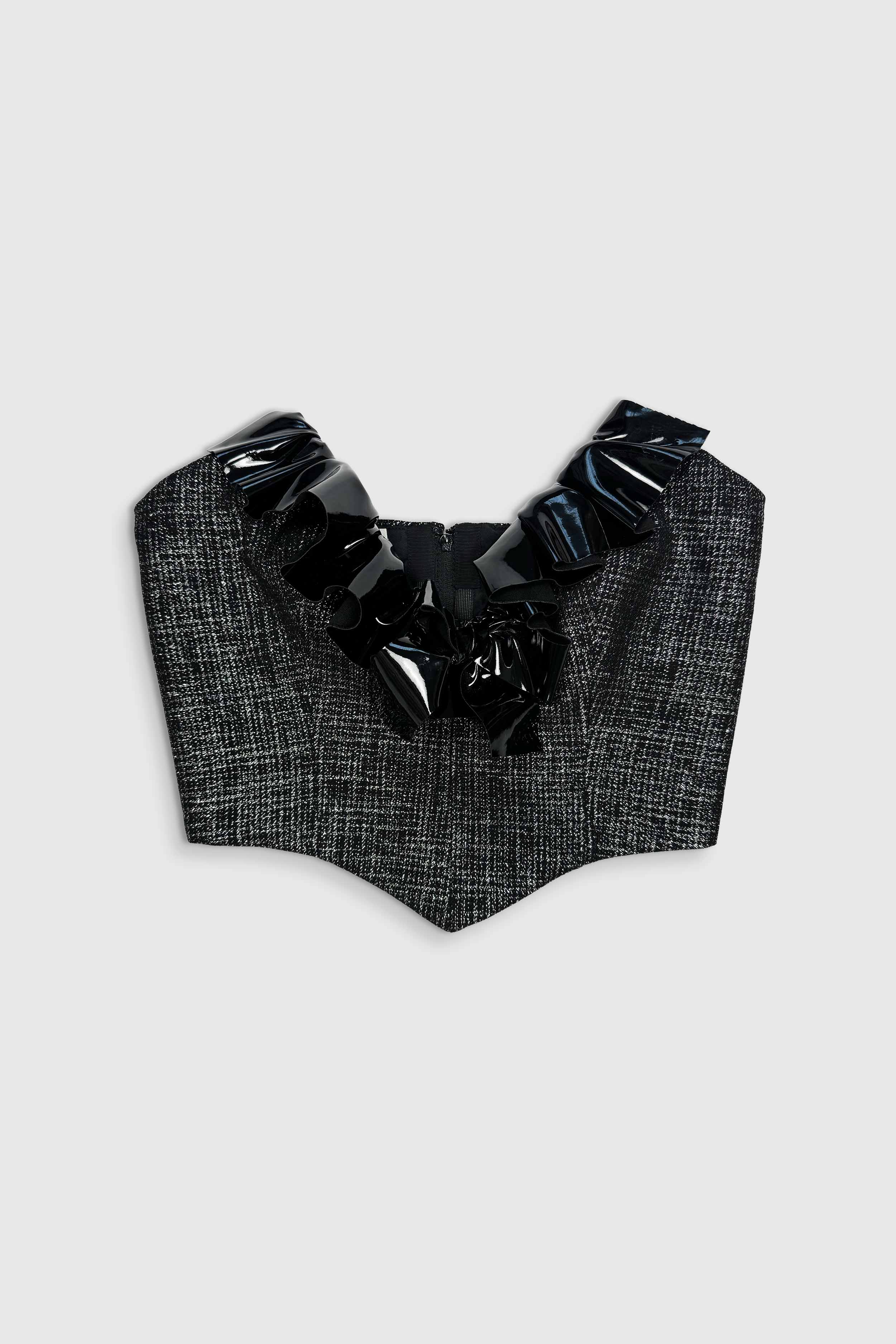 Metallic Bustier mit Schleife (Gr. 38 IT)