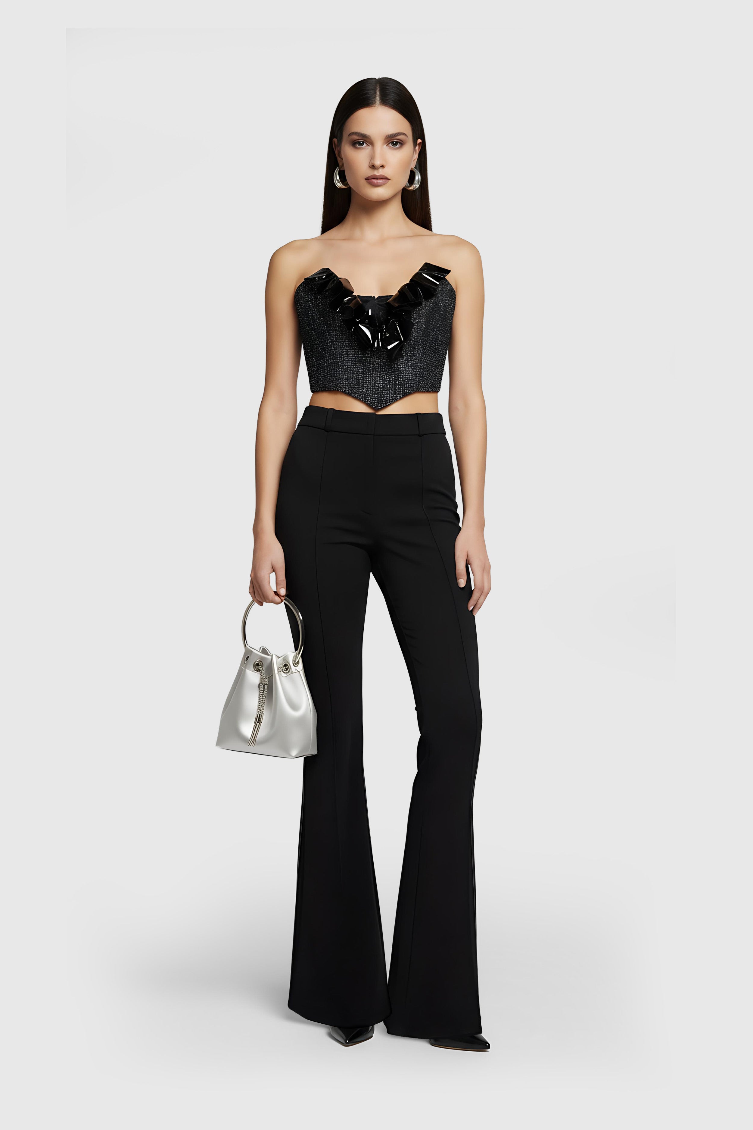 Metallic Bustier mit Schleife (Gr. 38 IT)