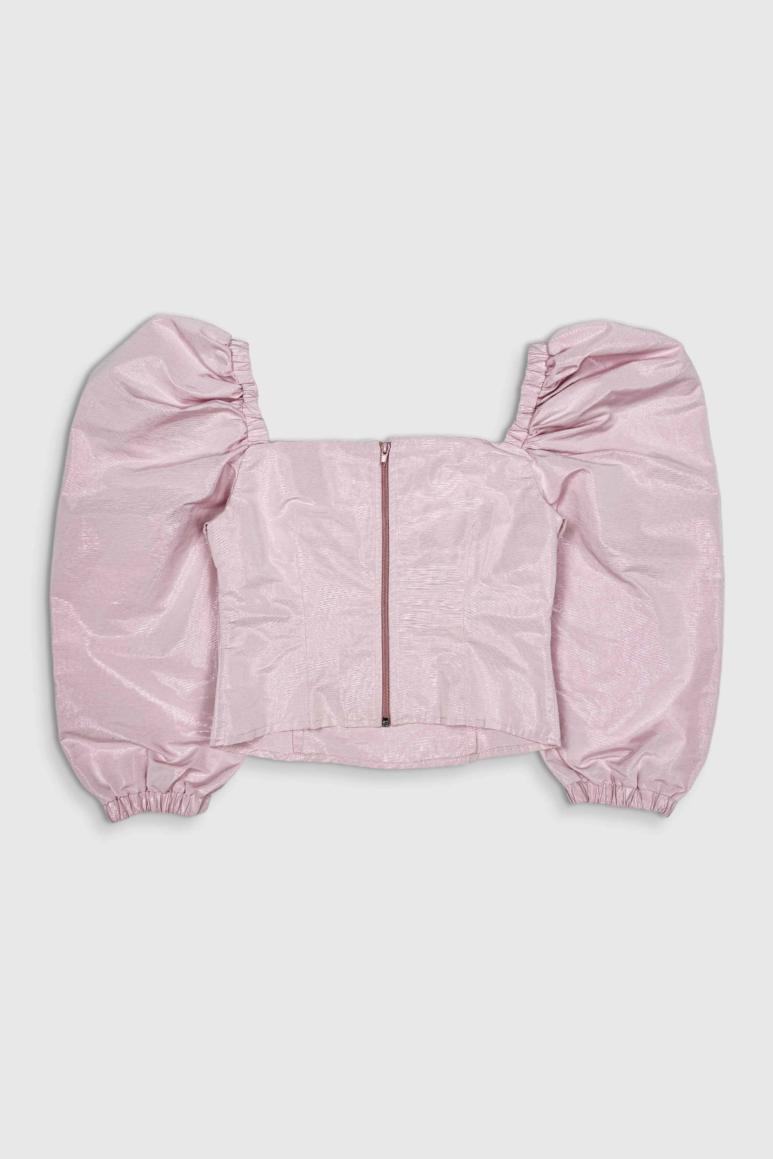 Crop-Top in Metallic-Rosa (Gr. S)