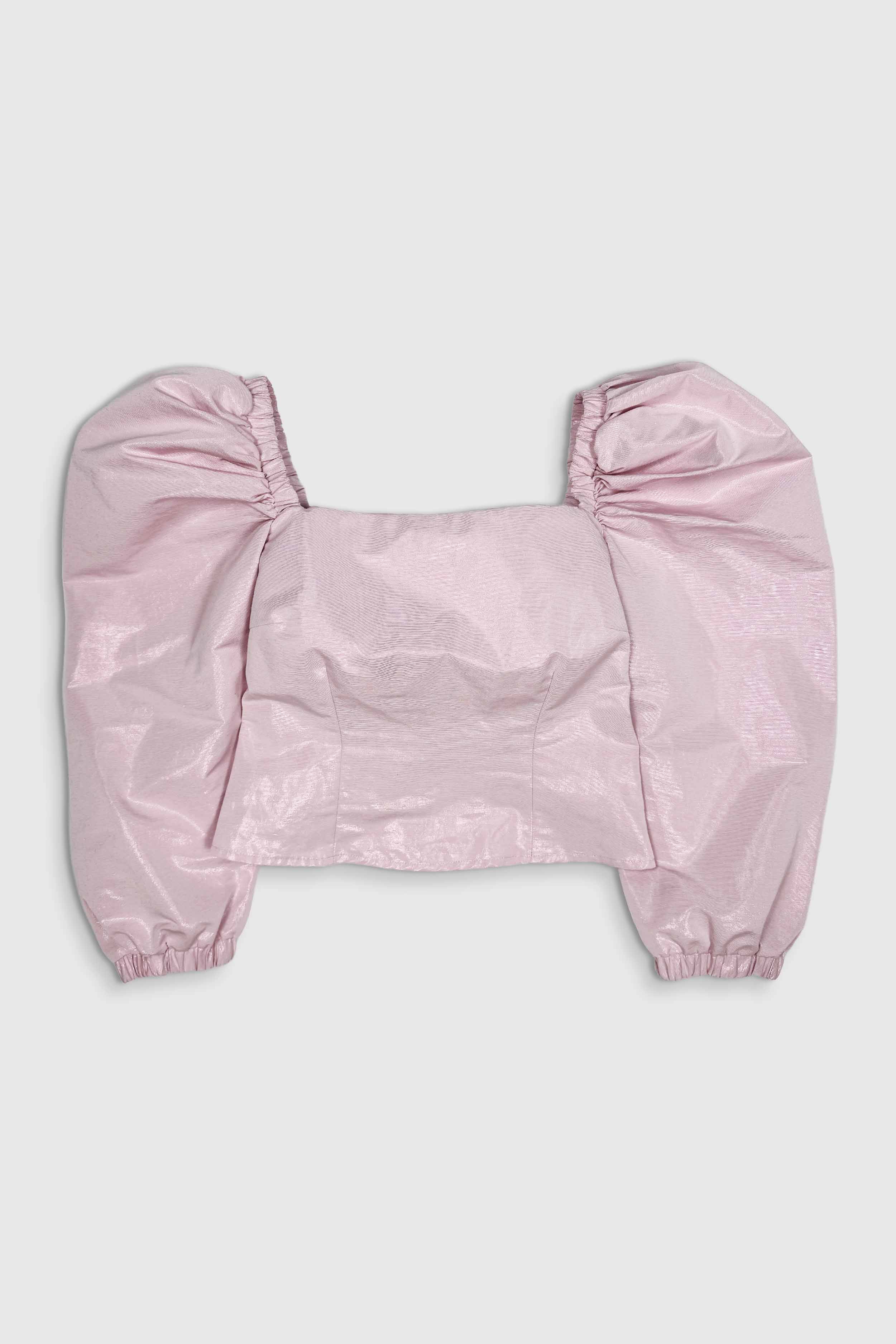 Crop-Top in Metallic-Rosa (Gr. S)