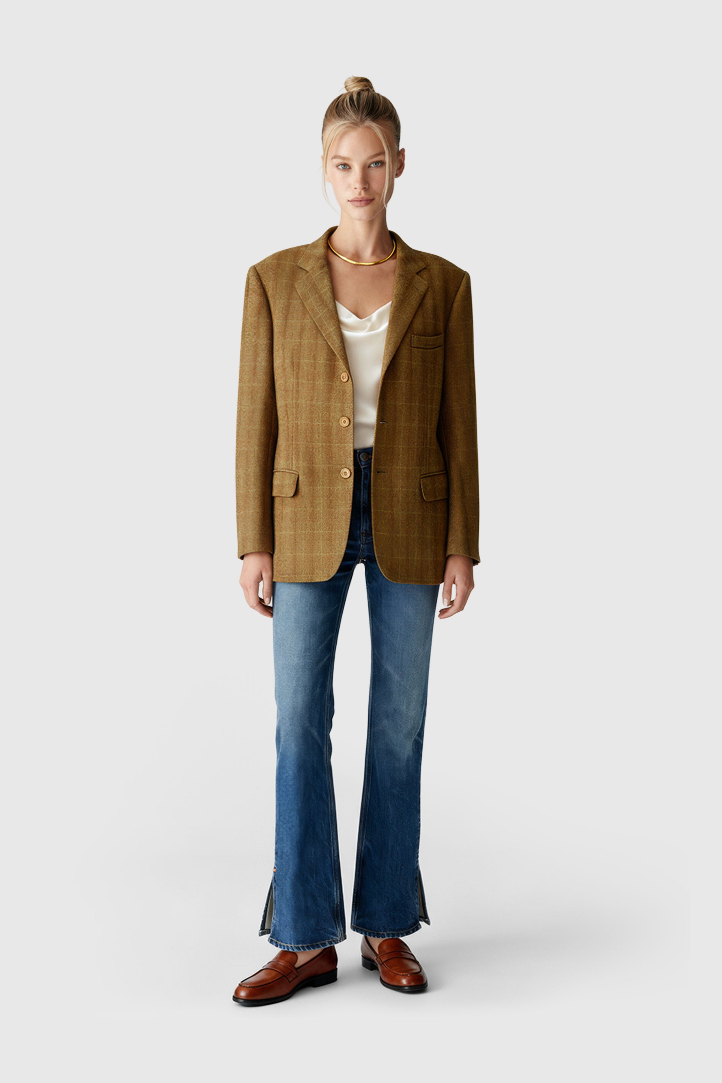 Karierter Blazer in braun (Gr. 42 FR)