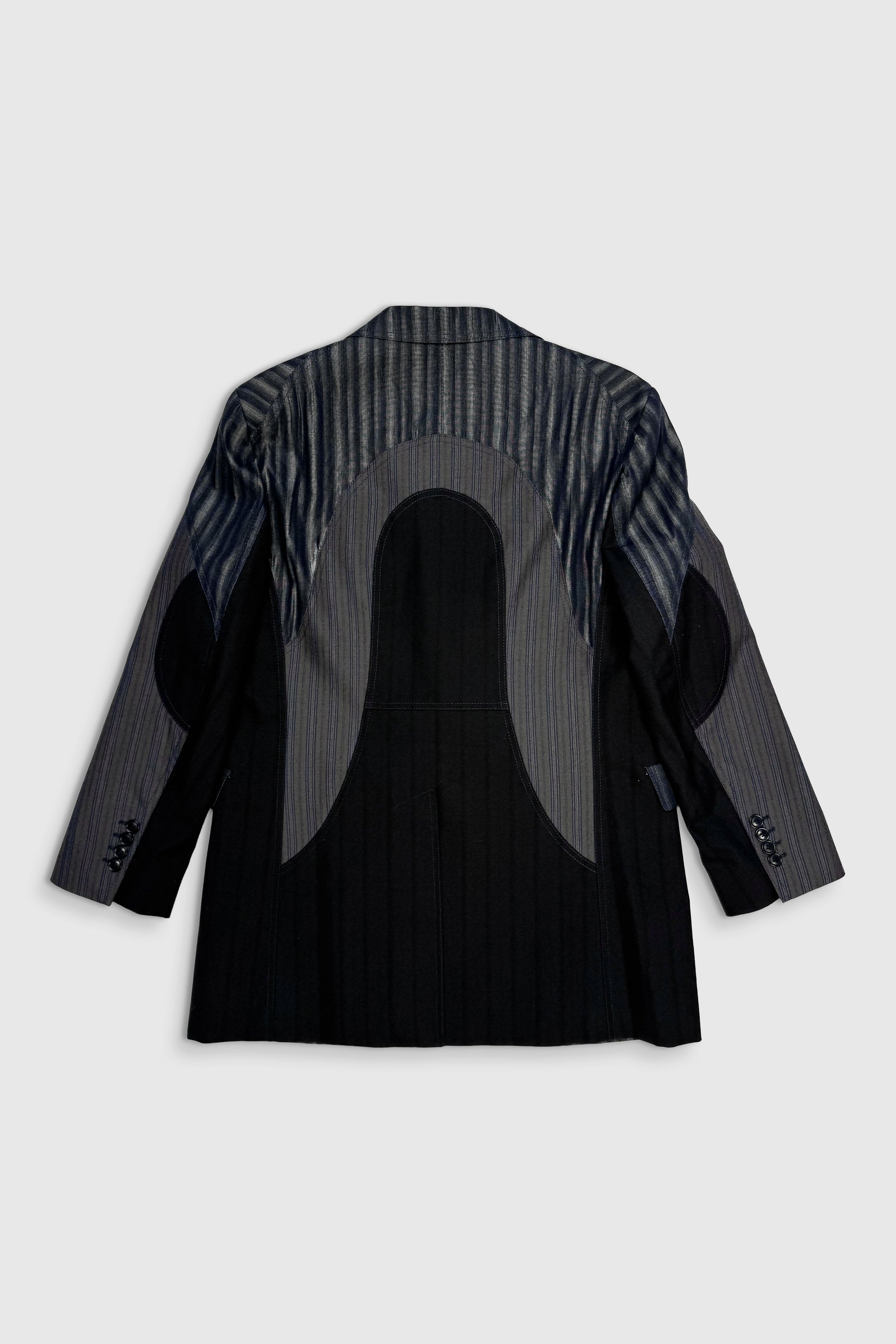 Gestreifter Blazer im Patchwork-Design (Gr. 52)