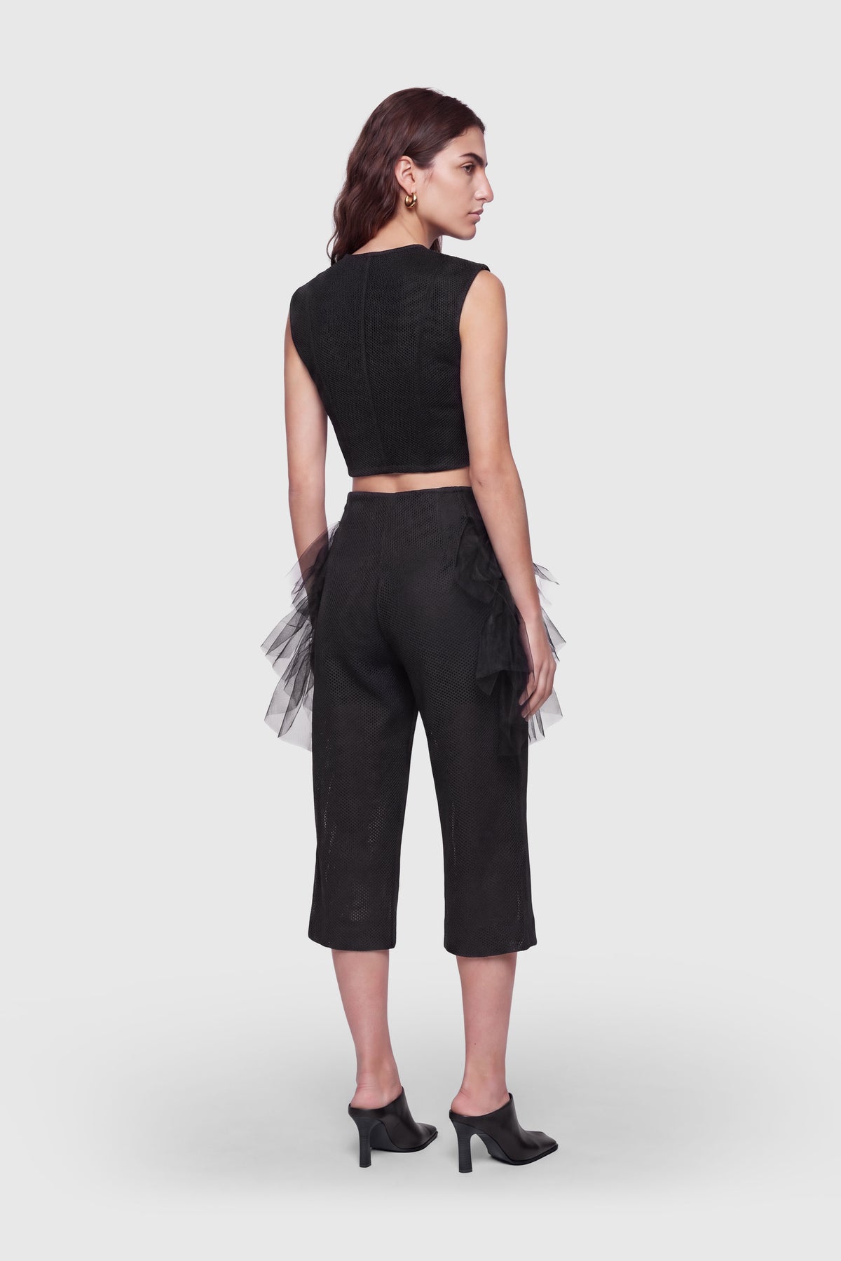 Gerade Capri-Hose aus Mesh