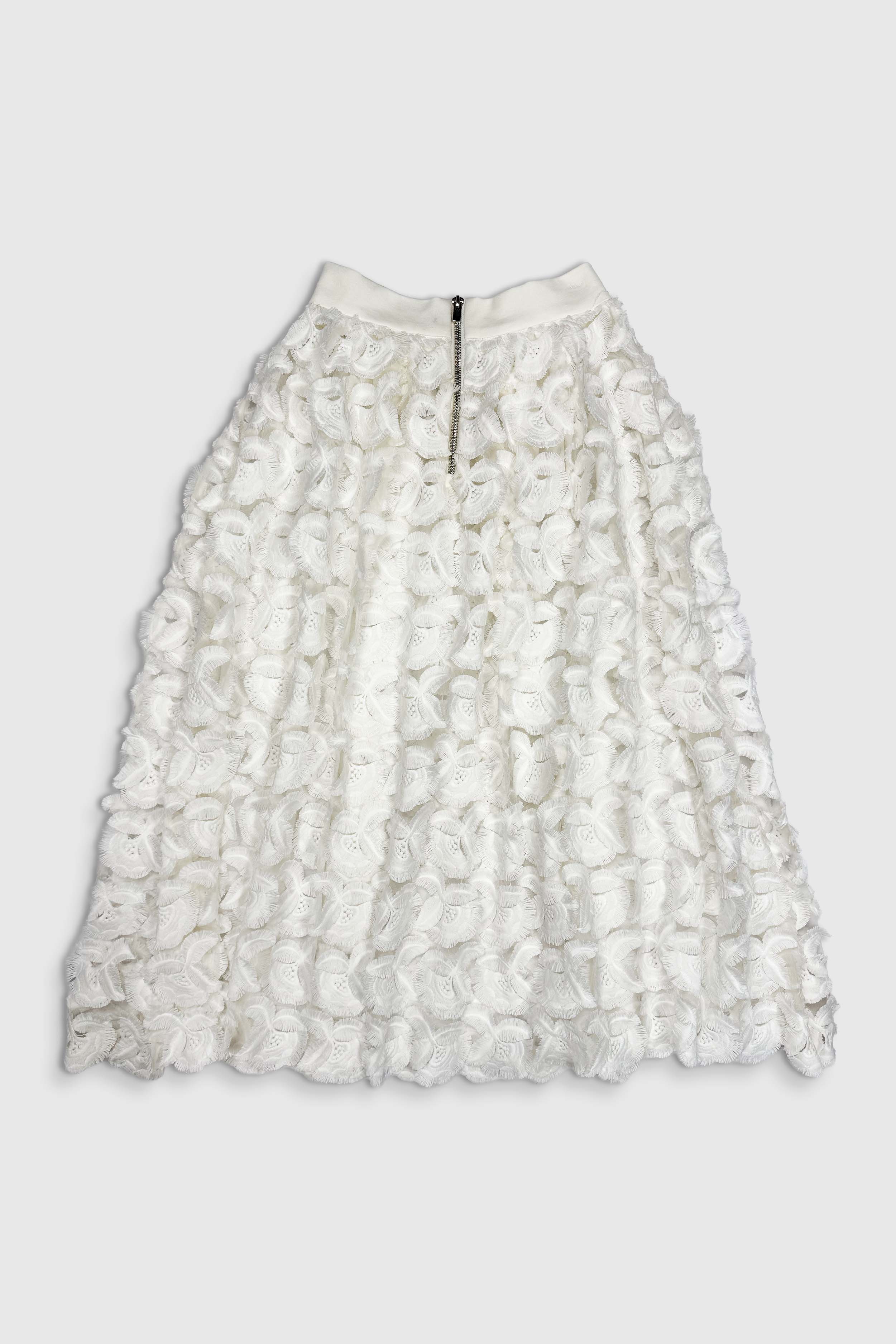 Midi-Rock mit Blumenstickerei (Gr. 34 FR)