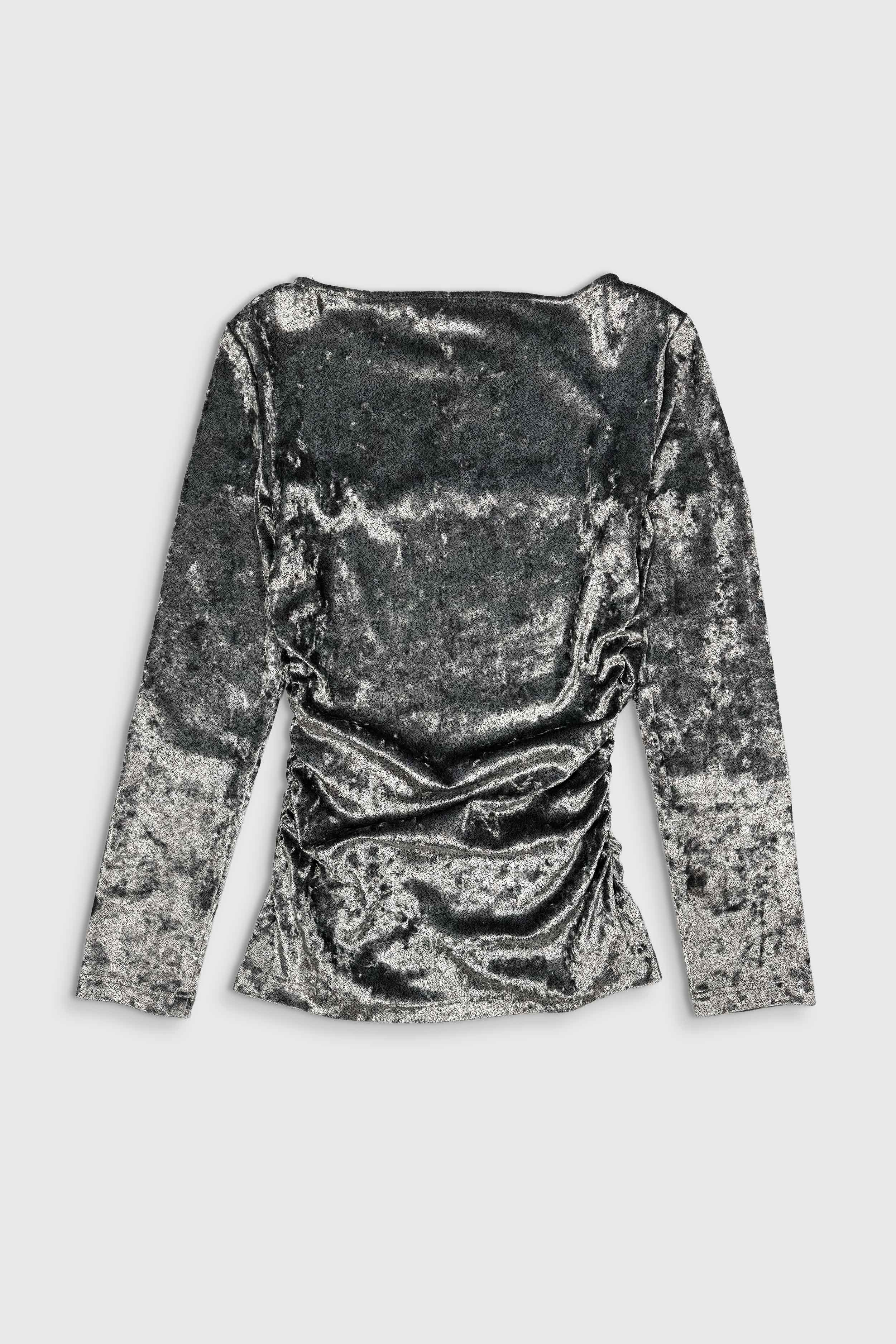 Top in silber mit Raffungen (Gr. 42 IT)